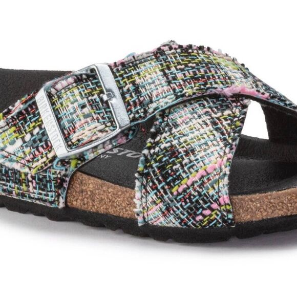 Birkenstock Siena Synthetic Material/Textile Green Two-Strap Sandals Sz 39 New - Picture 2 of 10